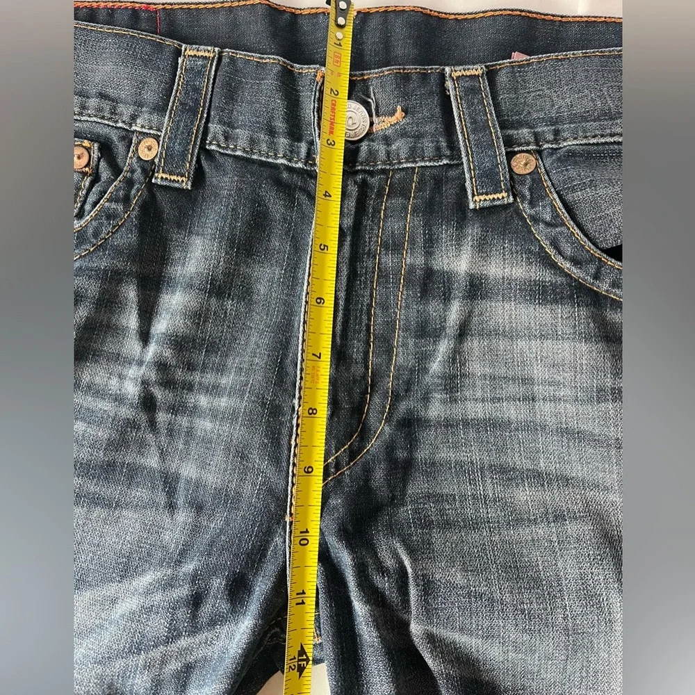 NWT‎ TRUE RELIGION STRAIGHT FLAP RIPPED MENS JEAN SIZE 34